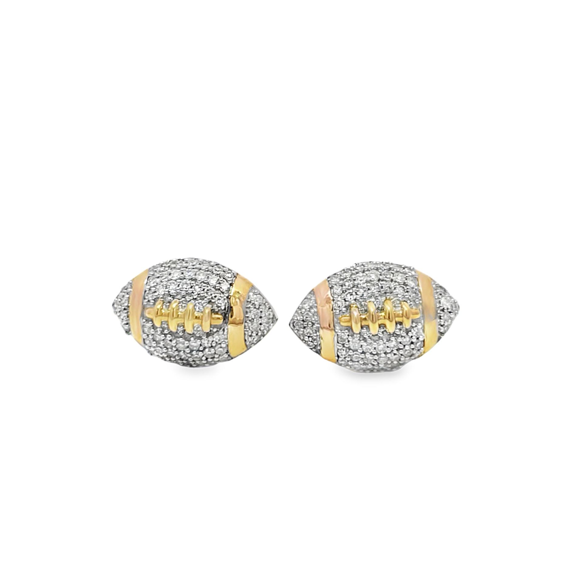 10k Yellow Gold Diamond Earrings with Oval Cut Diamonds 1/3 ctw