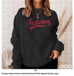 Black Indiana distressed sweatshirt