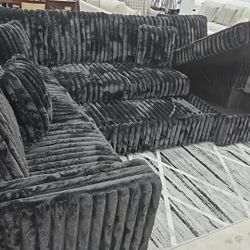 Sectional  Pull Out USB Ports Store Chaise