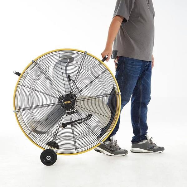 HICFM 30” High Velocity Drum Fan – 3 Speeds (Yellow)