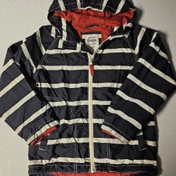 Mini Boden 7/8 Striped Jersey Lined Anorak 