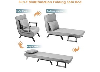 Convertible Chair-Bed Folding Arm Chair Sleeper
