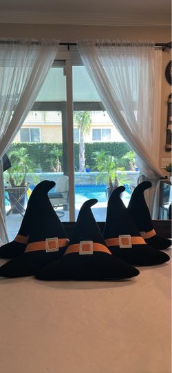 Halloween Witch Hat Pillows Set of 5