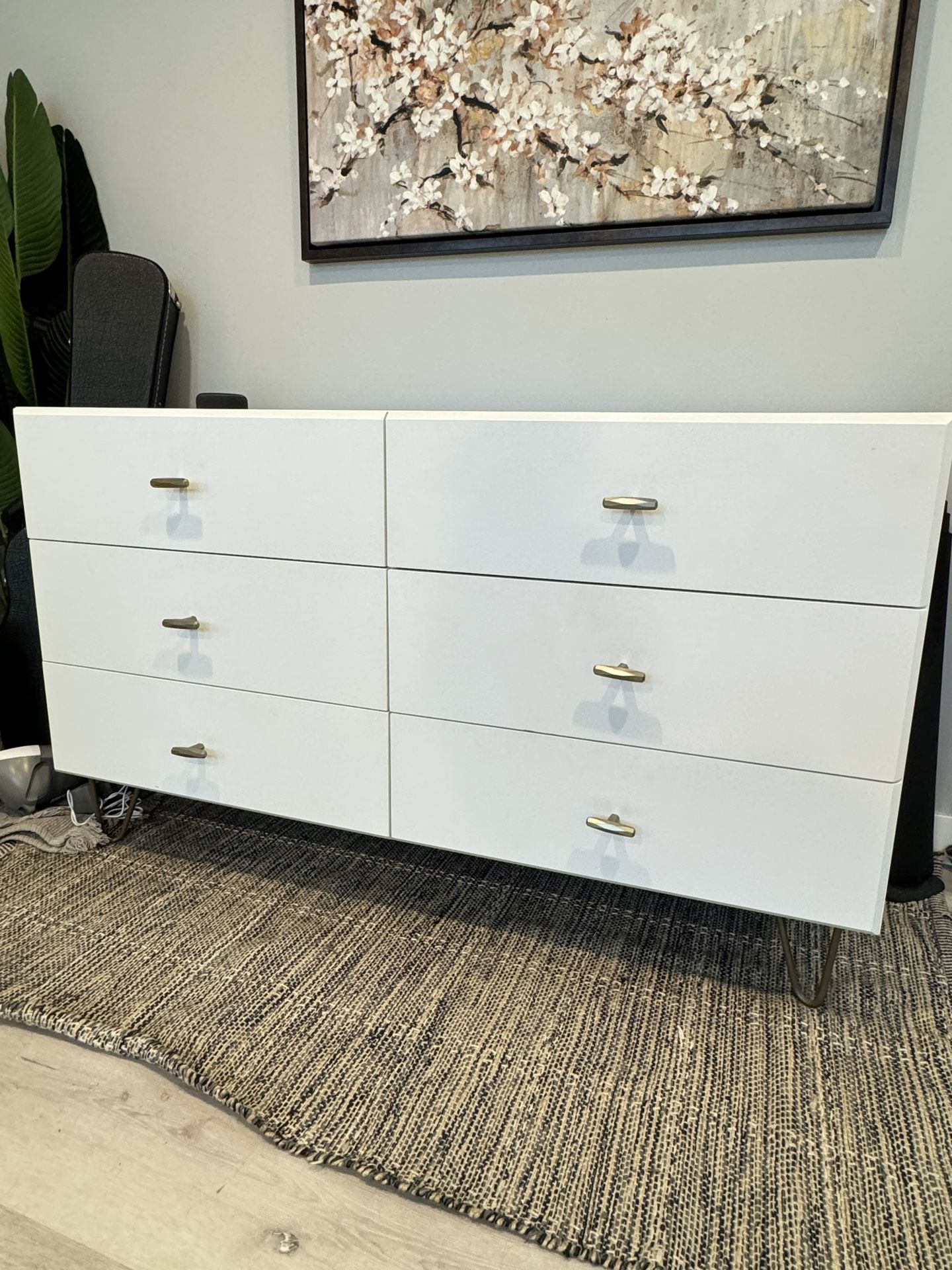 White Dresser With Gold accents