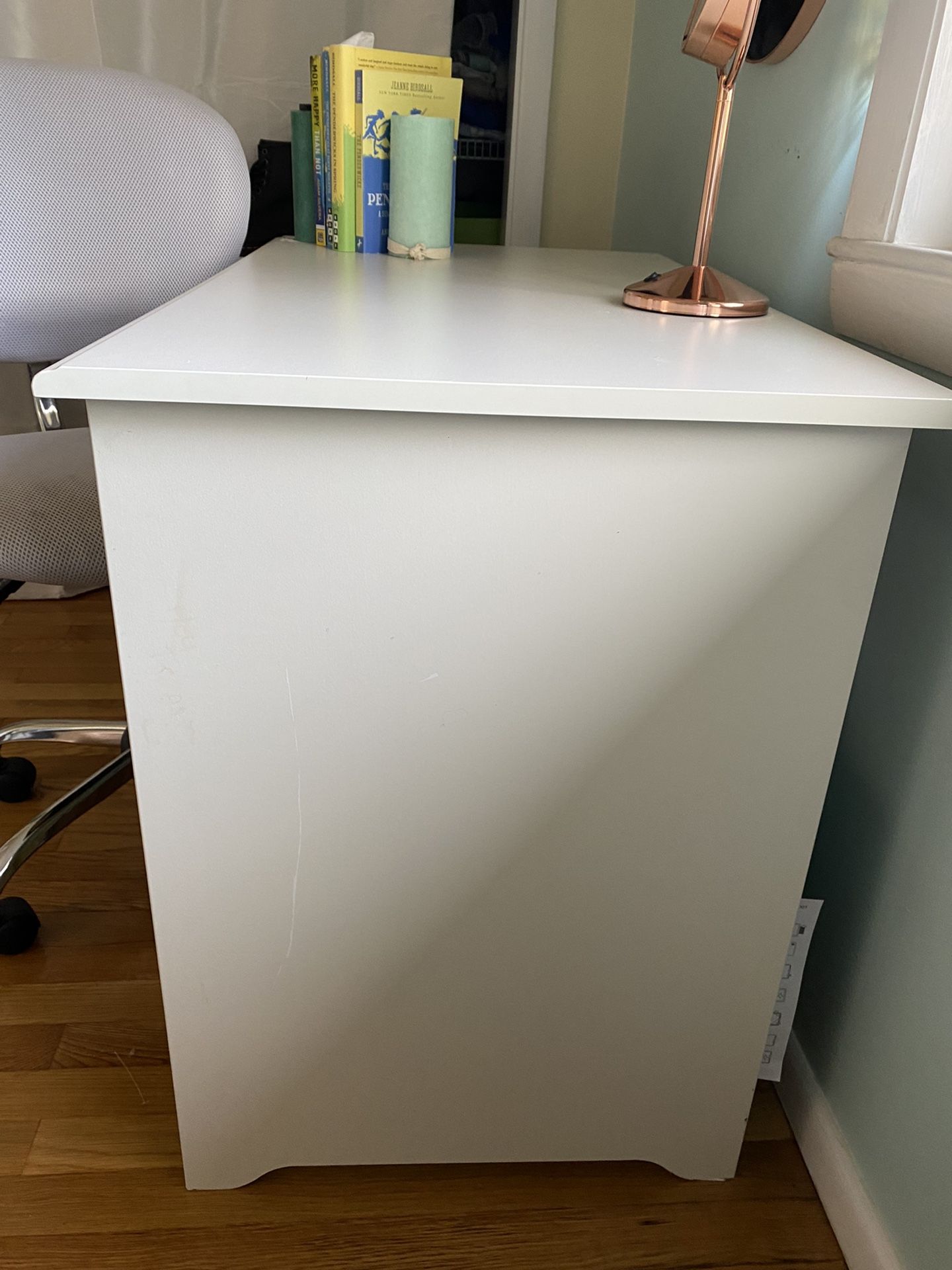 Small White Desk W/ Swivel Chair
