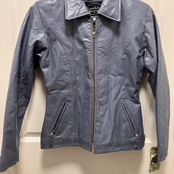 Silver/Gray Leather Jacket 
