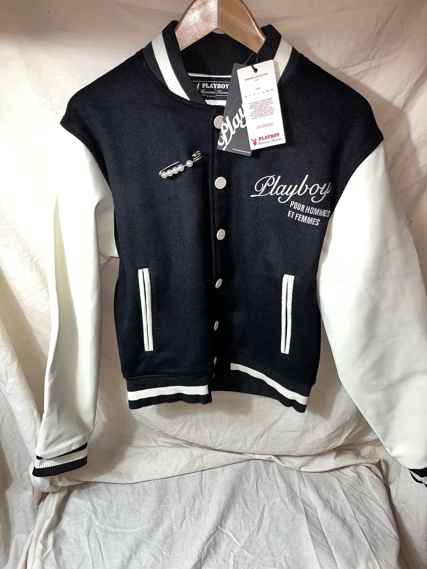 Homme Femme Playboy Varsity Jacket