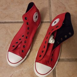 Leather HIGH Converse ,, Size 11 ,, Red , New