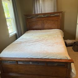 Queen Bed Solid Wood-  Mattress Not Included  