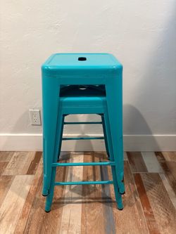 Teal metal stools 24”