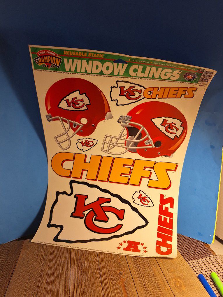 VTG Color-Clings Window Clings "Kansas City Chiefs "-$6.00
