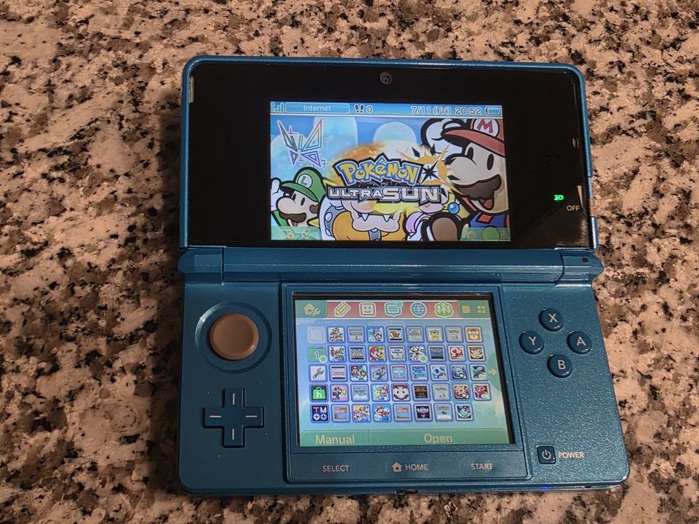 Nintendo 3ds Teal Custom Video Game Console