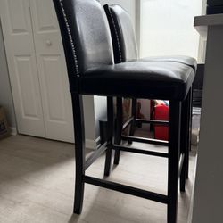 Black Counter Stools (2 Pieces)