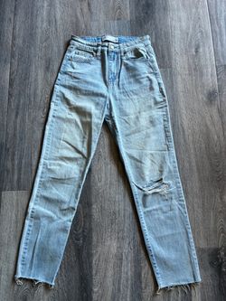 Light Wash Distressed High-Rise Jeans