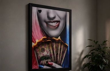 Framed Harley Quinn-Inspired Wall Art
