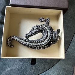 Vintage Emporio Armani Crocodile Emblem Belt Buckle Italy