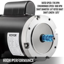 Vevor 1HP Electric Motor 