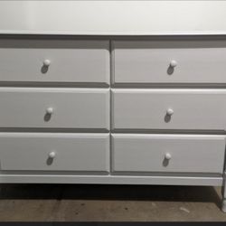 Gray Spindle 6 Drawer Double Dresser