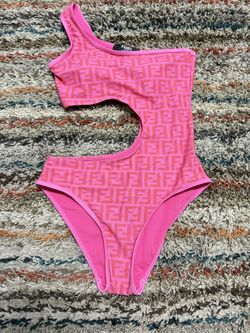 FENDI Logo Pink Swimsuit One Piece Size M