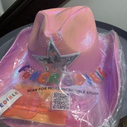 Girls Pink Cowboy Hat With Pink Glasses 