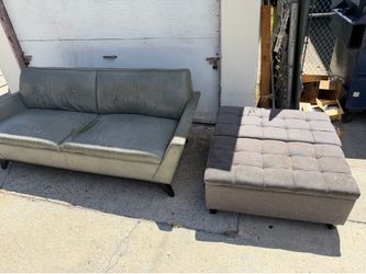 CURB ALERT storage ottoman and Modani sofa