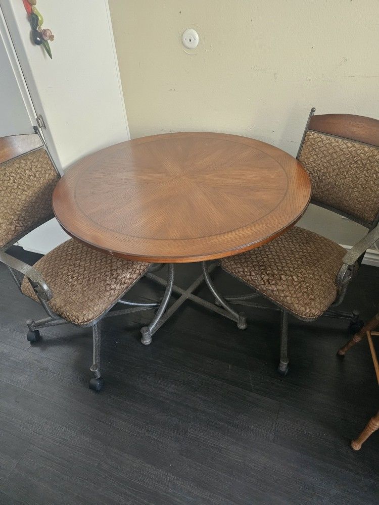 Antique Wood/Metal Dinning Table