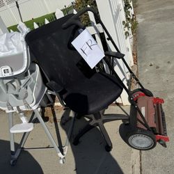Free: Push Mower, Office Chair, 3-1 Baby Chair 