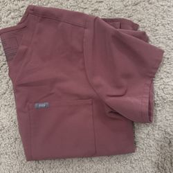 FIGS Large Mauve Catarina Women Scrub Top