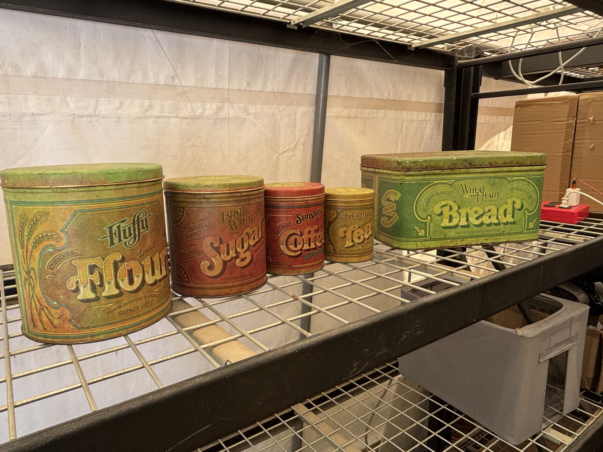Vintage Canisters and bread box