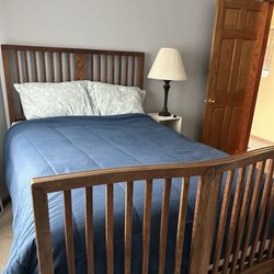 Real Wood Full Bed Frame + Mattress & Box Spring – Heavy Duty & Stylish)