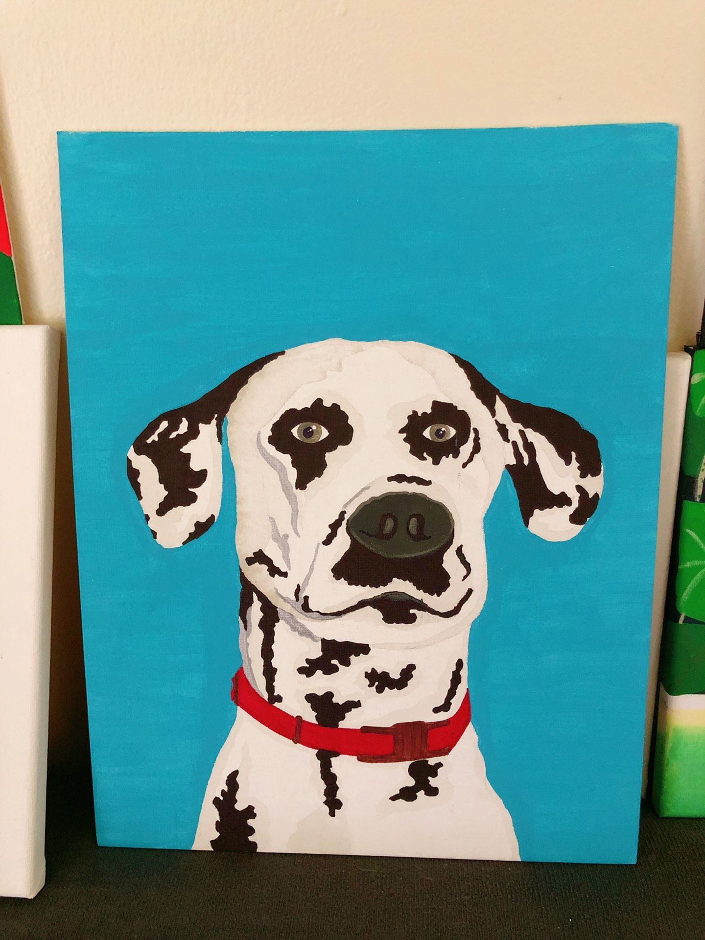 Lovely Dog On Canvas Panel . Brand New