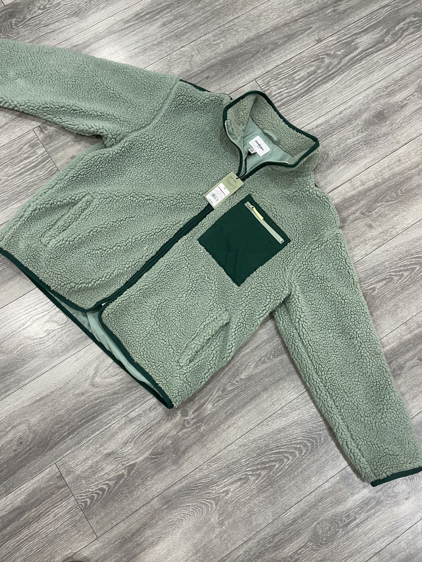 Men’s Goodfellow Sherpa Fleece Jacket Green