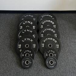 🔹LYNX Fitness🔹Olympic Bumper Plate Set 45/35/25/10/5/2.5🔹Home Gym Weights