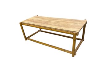 Vintage bamboo wooden cocktail coffee table