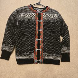 Vintage Wool Norwegian Cardigan
