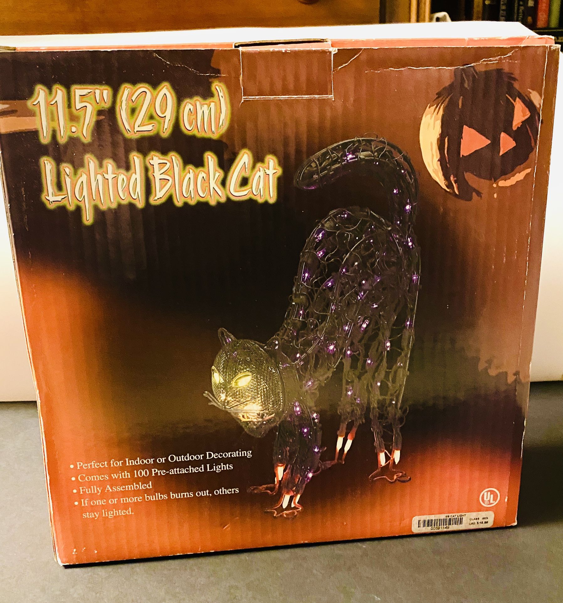 Light Up Black Cat Halloween Decor