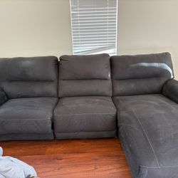 Suede Reclining Sectional