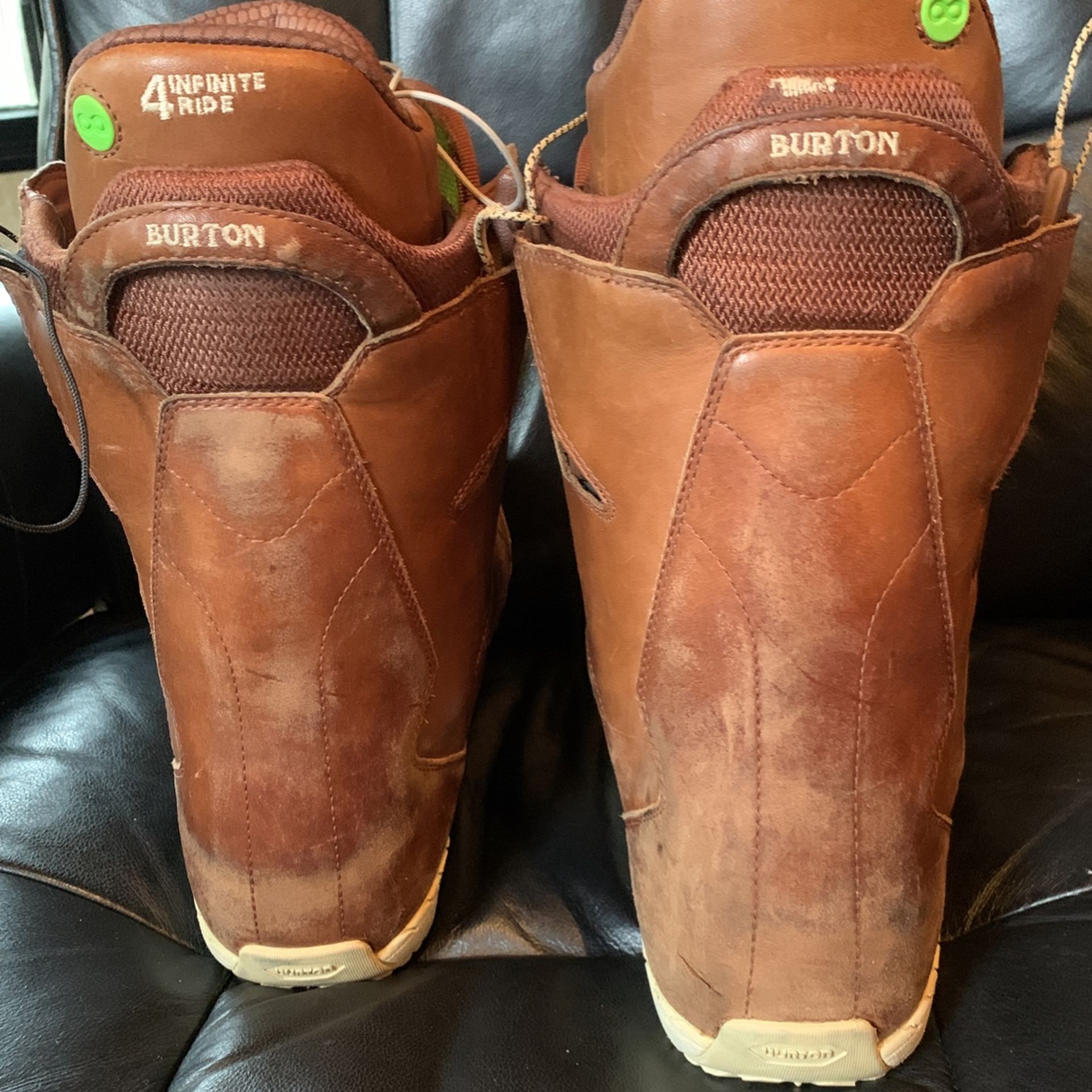 Burton Ion Red Wing Leather Snowboard Boots Mens Size 10 for Sale