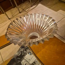 Mikasa Excelsior flared crystal centerpiece bowl featuring distinctive vertical cuts