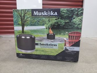 Muskoka 19.5" Smokeless Wood Burning Fire Pit with Cover - Black Steel