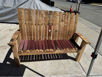 Wine barrel bench