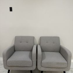 Set of 2 Gray Accent Chairs – Like New!