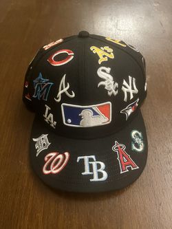 Men's New Era 59Fifty Black MLB Allover Team Logo Fitted 7 5/8