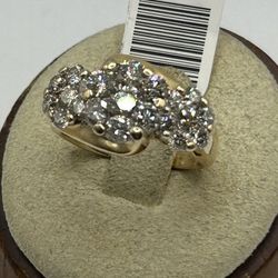 Gold And Diamond Cluster Ring