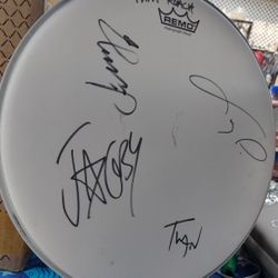 Papa Roach Remo 14in drum Autograph head signed