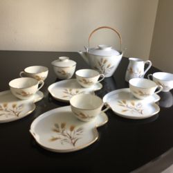Vintage Noritake 5414 Wheaton Plate Cup Set Tea Pot