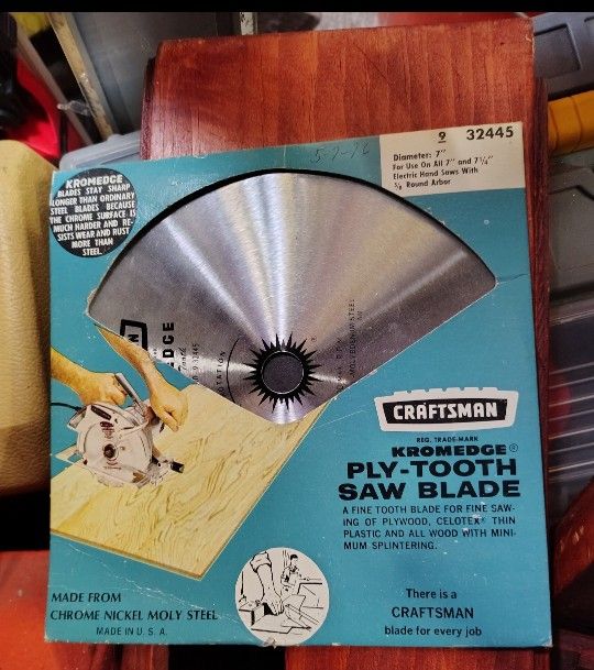 Lot Of 8 Craftsman Circular Saw Blades (7"-7¼" & 6½") Vintage