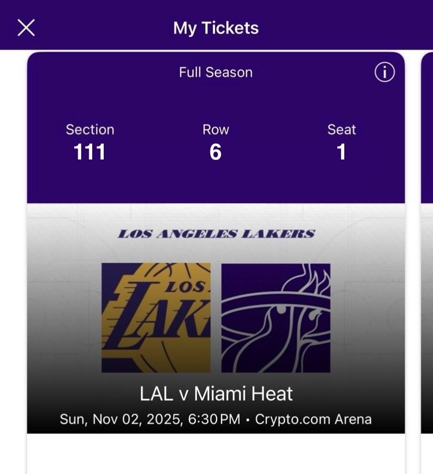 Lakers Vs Miami Heat | Sun Nov 2
