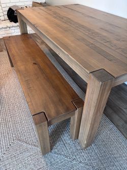 World Market Wood Dining Table With Bench