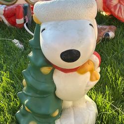 Christmas Snoopy Blow Mold Like New 30 Inches 